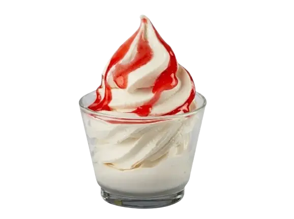 Ice Cream w/Strawberry syrup